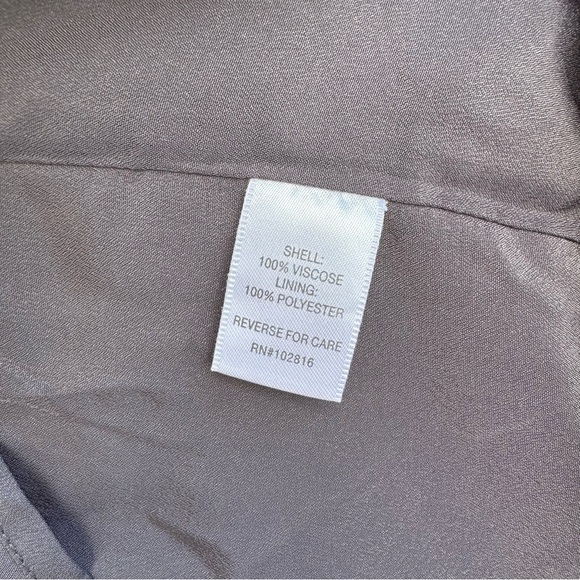 Garnet Hill Crepe Silky Midi Maxi Long Skirt, Small, Gray, Small Floral Pockets - Picture 12 of 13